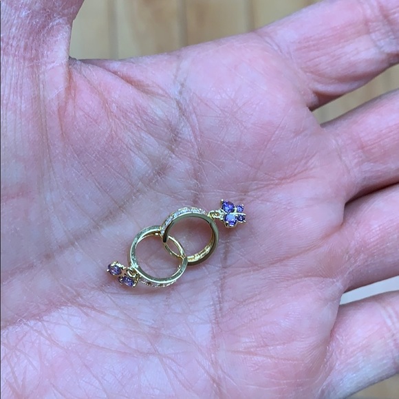 Gold Plated Huggies Butterfly Hoop Earrings - Picture 7 of 12